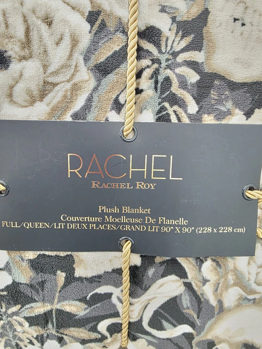 Rachel Roy Plush Blanket Full/Queen Skull Floral New Viral